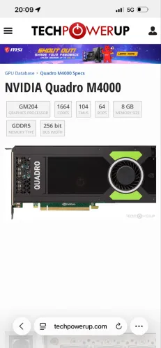 Placa de Vídeo NVIDIA Quadro M4000 8GB