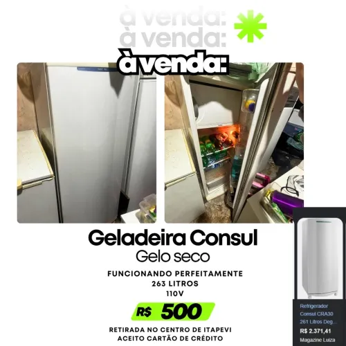 Geladeira cônsul degelo seco