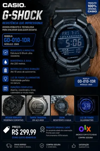 Relógio Casio G-Shock GD-010-1DR Original | Carbon Core Guard | Excelente Estado
