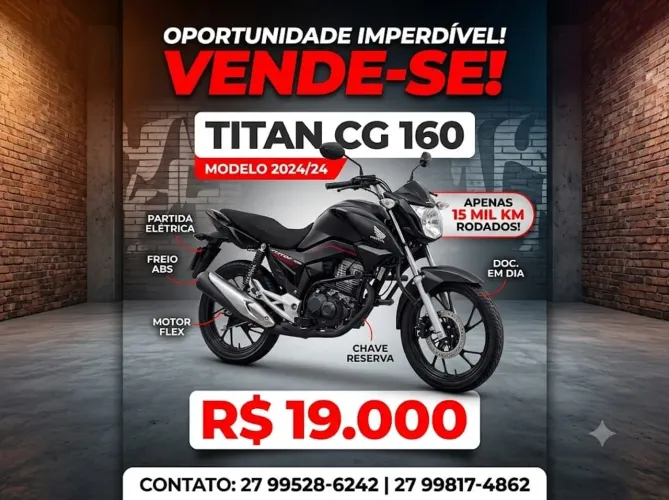 Honda CG 160 Titan 2024/2024 - Apenas 15 MIL KM - Muito Nova!