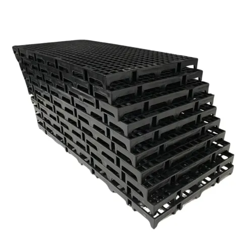 Kit 10 pçs de Palete Estrado Plástico Preto 25x50x2,5  cm Piso