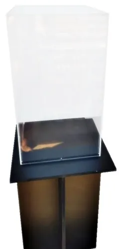 Vitrine em acrílico com base madeira MDF desmontável