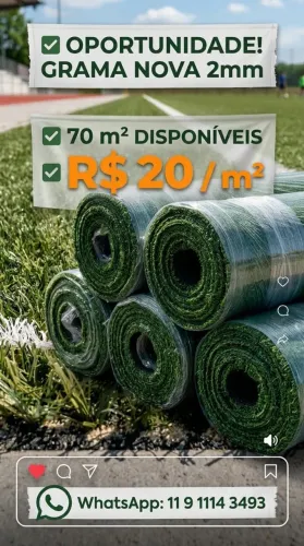 Grama sintética nova 70 metros quadrados