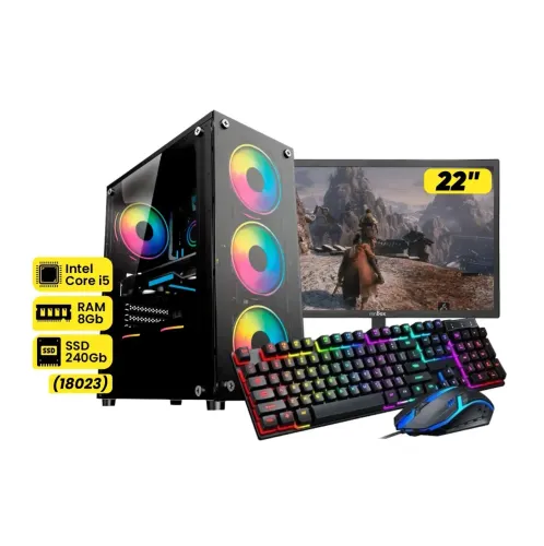 Computador completo 8gb ram - SSD 240gb / Monitor 22 / Teclado e mouse.