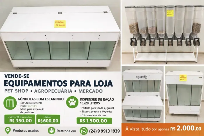 Equipamentos para Pet Shopping e mercado