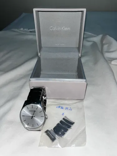 Relógio Calvin Klein masculino aço prateado