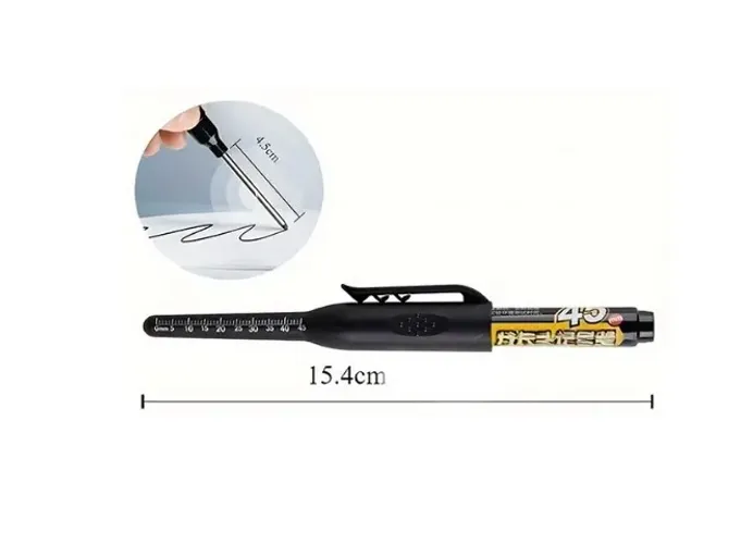 Caneta Marcadora Longa 45mm à Prova Água, Mais Refil Tinta Preta 15ml