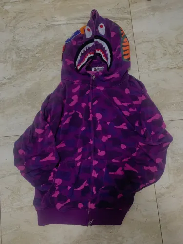 MOLETOM BAPE SHARK CAMO FULL ZIP ROXA