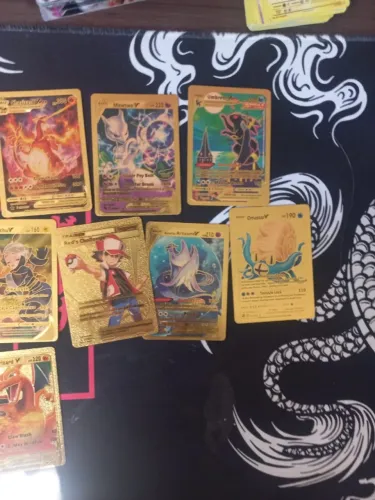 Cartas pokemon replica dourada brilhante