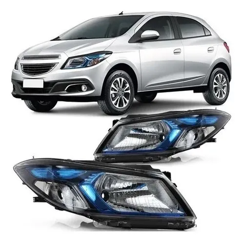 Farol Onix Mascara Negra Com Azul 2013 2014 2015 2016 2017 2018 2019