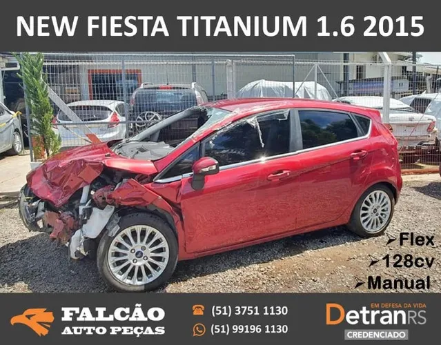 Ford fiesta titanium 1.6 manual ano 2015 sucata em peças
