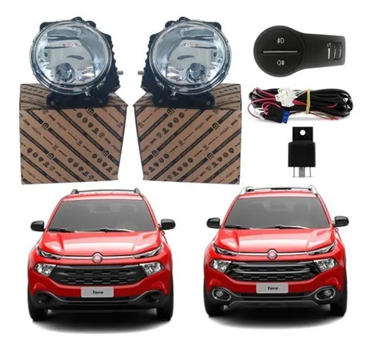 Kit Farol de milha Fiat Toro Botao original