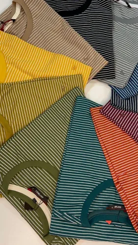 Camisa Algodão Listrada Navy