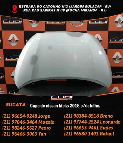 Capô de Nissan Kicks 2018 c detalhe