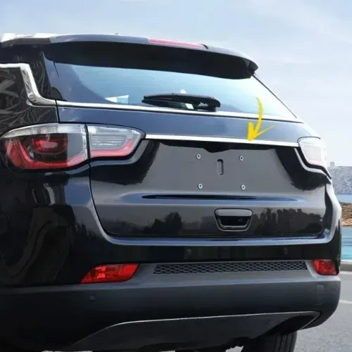 Aplique Tampa Traseira Superior Aço Inox Jeep Compass 2016 à 2019