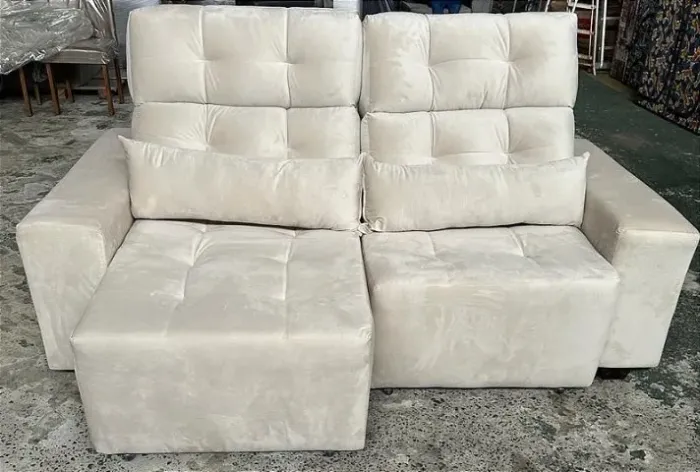SOFA RETRATIL E RECLINAVEL BI PARTIDO SÃO TIAGO 2,00MT MARROM Descrição