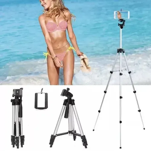 Suporte Tripé Tripod Universal Para Câmera E Celular Selfie Ajuste 3x 1,05m -z863