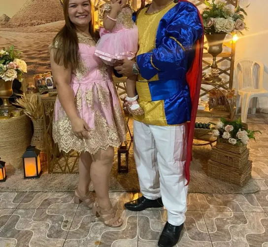 Vestido mãe e filha de gripir com pérolas 