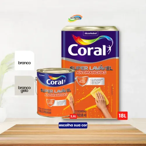 Tinta Coral Super Lavável Premium Eggshell Lata Galão