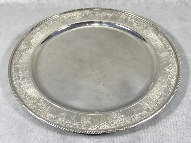 Bandeja Redonda Prateado | anos 80 | Donareliquias | Antiguidades 