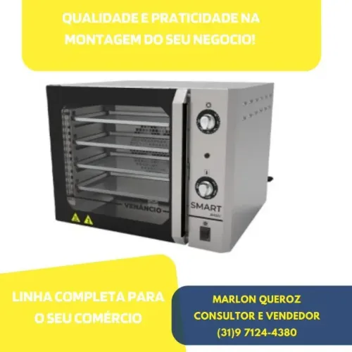 Forno Convector Smart Basic Elétrico Venâncio 4 Esteiras Total Inox 