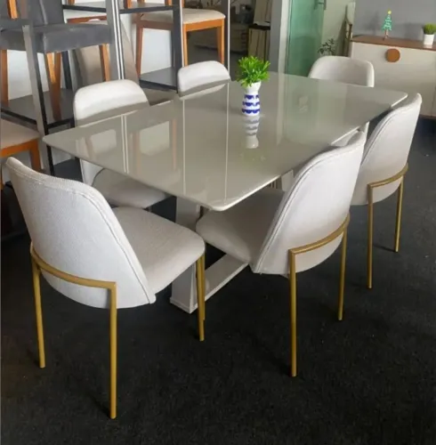 Mesa de jantar off time lux 6 cadeiras 160x90