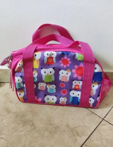 Bolsa / Lancheira Mood com estampa de corujas