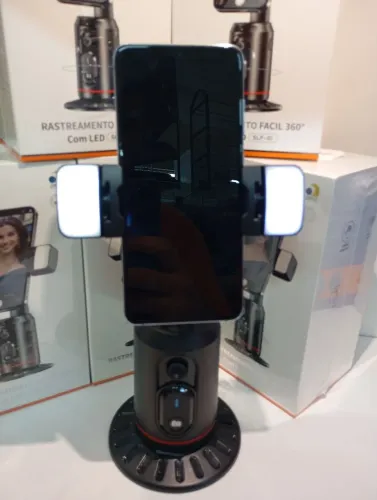 Suporte Inteligente ?GOLD PRO - Rastreamento Automático 360° com LED