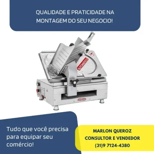 Fatiadora de Frios Inox Bermar Automática Nova