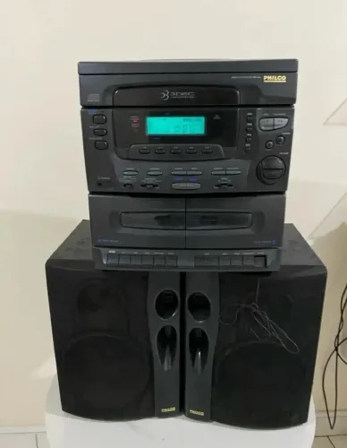 Aparelho de Som Philco com CD Player e Duplo Deck - Leia o anúncio com atenção!