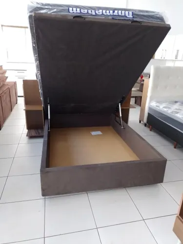 Base Bau Casal ..EM VELUDO COM PISTÃO A GÁS