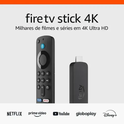 Fire TV Stick 4K | Streaming com Dolby Vision/Atmos e suporte a wi-fi 6 | Com Alexa e coma