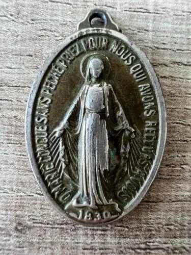 Antiga Medalha Milagrosa Francesa Nossa Senhora das Graças 1830 Rara !