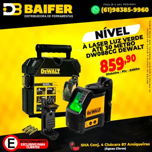 Nível à Laser Luz Verde Até 30 metro Dw088Cg Dewalt