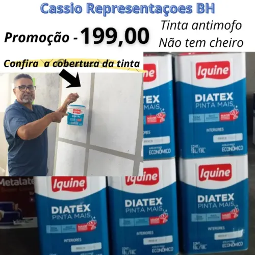 Tinta Diatex Iquine - Sem Cheiro, Antimofo, Uso Interno - Promoção