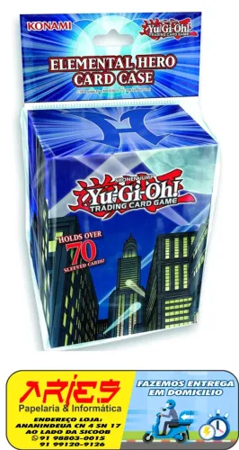 YU-GI-OH! YUGIOH CAIXA PORTA CARTAS ELEMENTAL HERO ATÉ 70 CARTAS COM SLEEVES