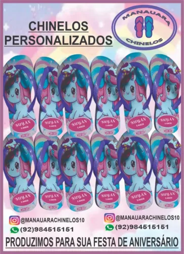 chinelo personalizado para aniversário infantil