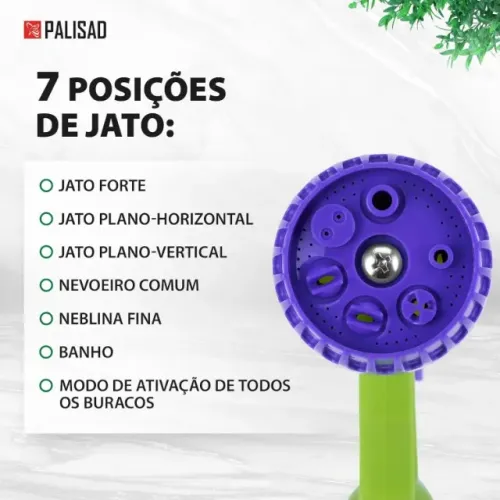 ESGUICHO PALISAD TIPO PISTOLA 7 POSICOES DE JATO AJUSTAVEL