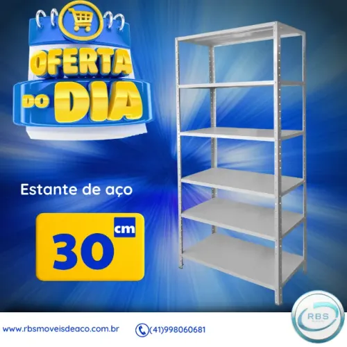 PRATELEIRA DE AÇO-30 CM-RESISTENTE