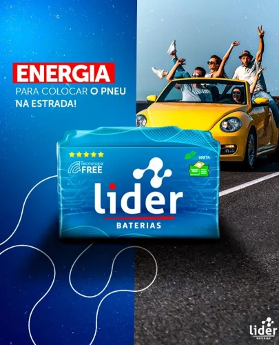 Bateria Lider - Energia para a Estrada! 60 amperes free com 1 ano de garantia 