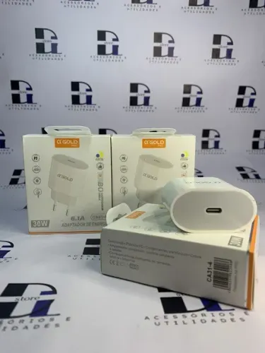 Fonte de carregamento adaptador de energia Tipo C 30W 6.1A