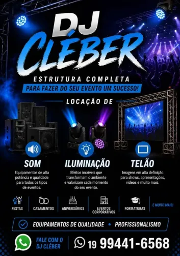 DJ Cleber som luz telão para festas