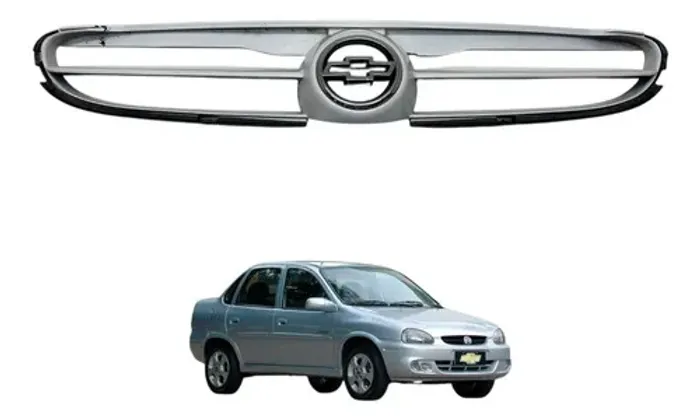 Grade Superior Parachoque Dianteiro Corsa Classic 2002 2005 Branco Fosco