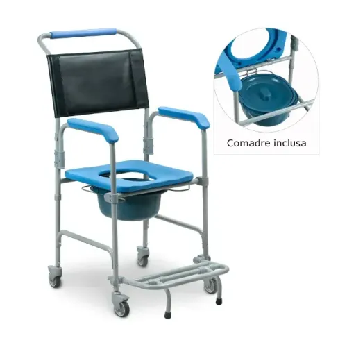 Cadeira de Banho Higiênica Desmontável até 150 Kg Assento 43 cm D50 Dellamed