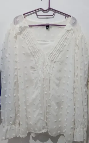 Blusa Branca - Poá com Forro