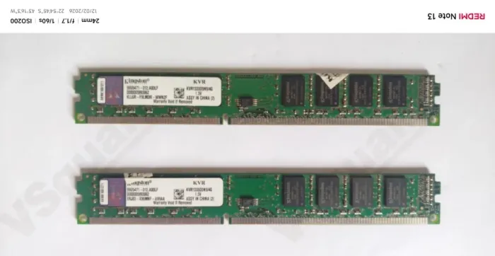 2 Memórias RAM Kingston DDR3 4GB