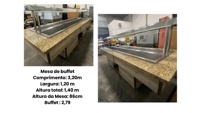 Kit Buffet Industrial Completo com Mesas Auxiliares