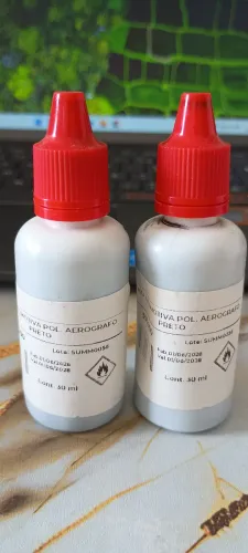 Duas Tintas Automotivas Poliéster Preto 30ml - Para Aerógrafo