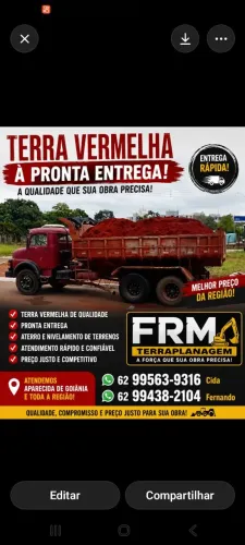 Terra areia brita terraplanagem aterro retirada de intulho