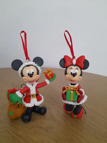Enfeite para árvore de natal Disney - Mickey e Minnie 